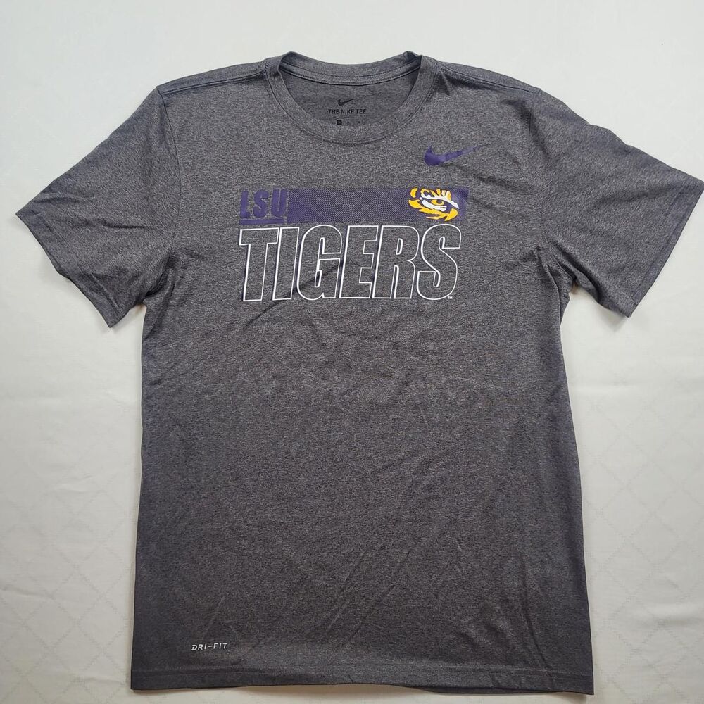 Nike LSU Tigers Dri-Fit Grey Short Sleeve T-Shirt Women's M Game Day College